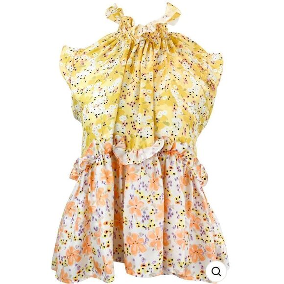 BRØGGER Karo Floral-Print Silk-Twill Top NWOT Size Small - Picture 6 of 8